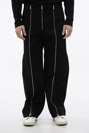 Pantaloni A Vita Alta Con Zip