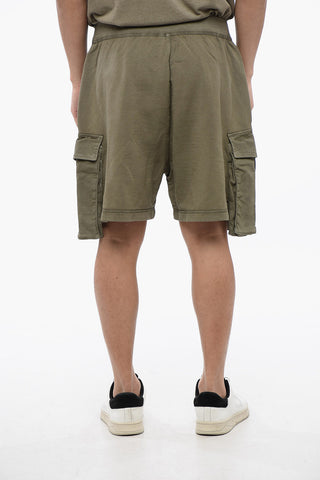 Cargo-Shorts aus gebürsteter Baumwolle mit Kordelzug