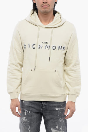 Brushed Cotton Hooded Sweatshirt with Embroidered Logo