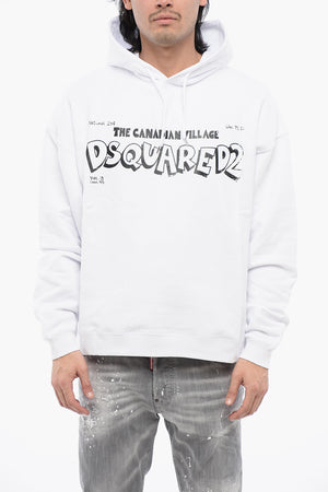 Felpa Hoodie CANADIAN VILLAGE in Cotone Garzato