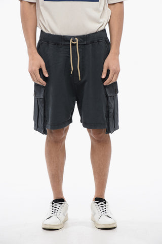 Shorts Cargo in Cotone Garzato con Coulisse