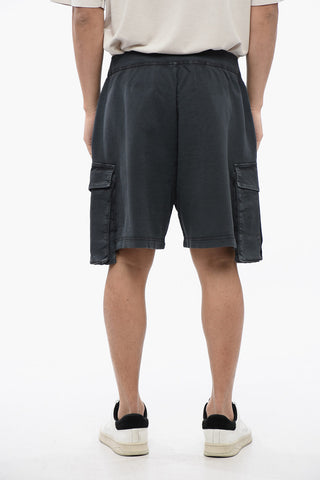 Shorts Cargo in Cotone Garzato con Coulisse