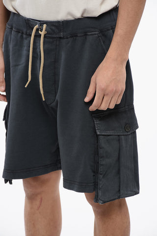 Shorts Cargo in Cotone Garzato con Coulisse