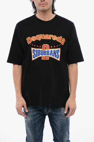 Crew Neck D2 SUBURBAN Skater Fit Cotton T-Shirt