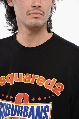 Crew Neck D2 SUBURBAN Skater Fit Cotton T-Shirt