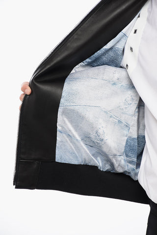 Bomber In Pelle MUZAN Con Dettagli Borchie