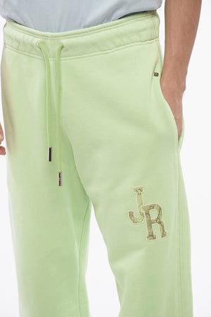 Brushed Cotton Joggers With Embroidered Logo