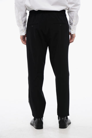 Wool Blend JOUZO Pants With Vegan Leather Side Bands