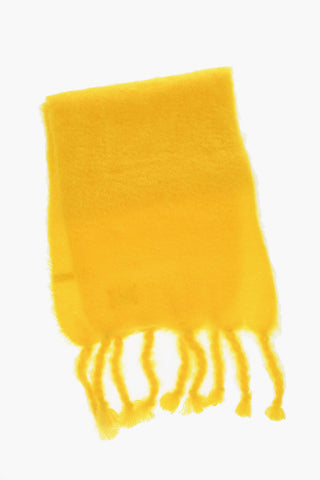 Mohair Blend Scarf with Fringed Hems