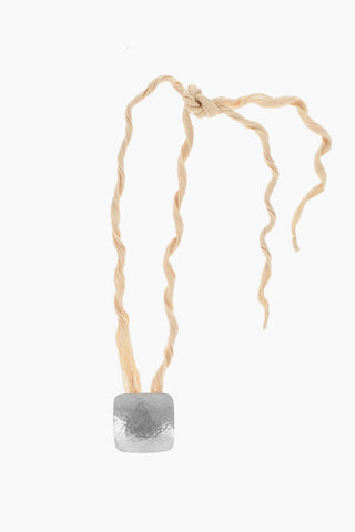 Silver HAILSTORM Necklace with Interchangeable Silk Straps