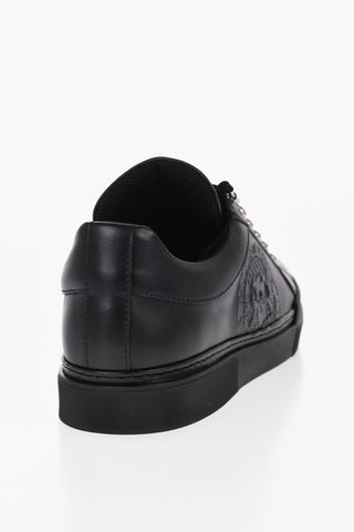 Leather Low-Top Snekaers With Embossed Logo