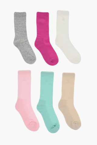 AIR JORDAN Set 6 Paia di Calzini Lunghi a Costine con Logo Ricamato