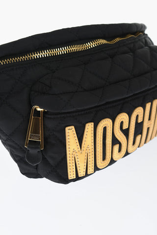 Quilted Nylon Bum Bag with Golden Logo