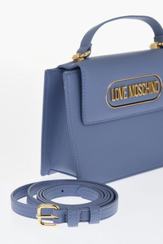 LOVE Borsa in Pelle Vegan Martellata con Logo Effetto Dorato