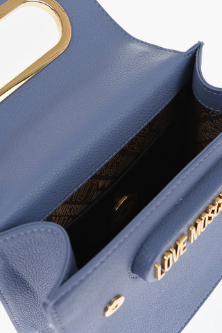 LOVE Borsa in Pelle Vegan Martellata con Logo Effetto Dorato