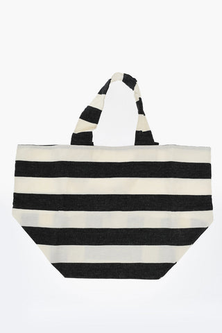 Awning-Stripe Linen Shopper Bag