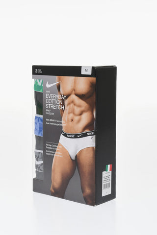 Set 3 Paia di Slip in Cotone Stretch con Banda Elastica Logata