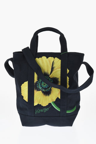 Borsa Tote In Twill di Cotone con Maxi Ricamo