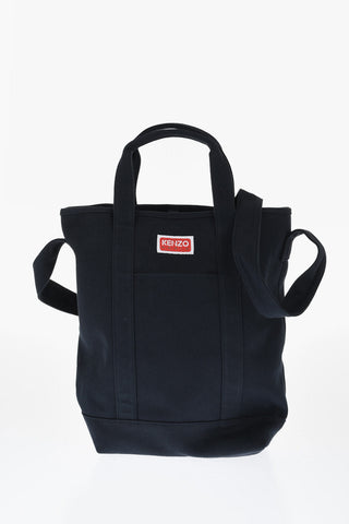 Borsa Tote In Twill di Cotone con Maxi Ricamo