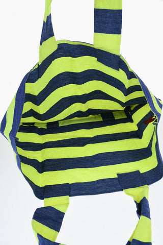 Leinen-Shopper mit Awning-Streifen