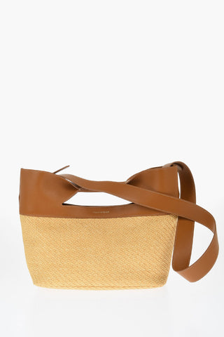 Borsa Tote in Rafia E Pelle