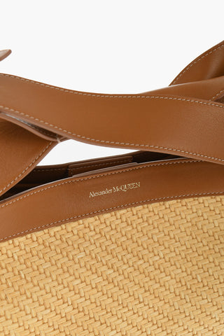 Borsa Tote in Rafia E Pelle