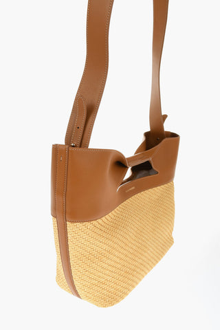Borsa Tote in Rafia E Pelle