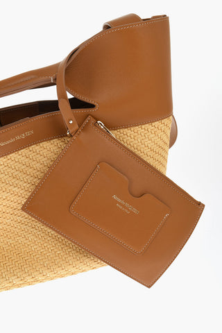 Borsa Tote in Rafia E Pelle