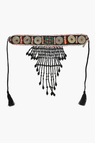Collana Plastron Impreziosita da Perline e Dettagli in Metallo