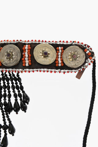 Collana Plastron Impreziosita da Perline e Dettagli in Metallo