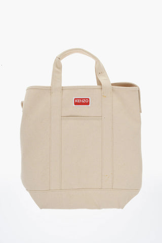 Cotton Twill Tote Bag with Maxi Embroidery