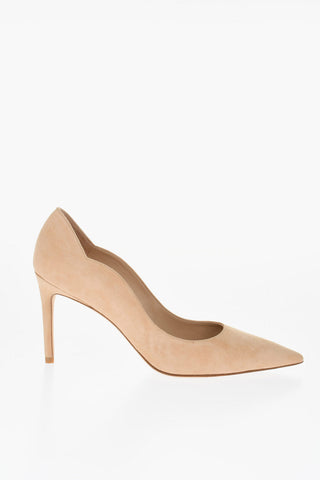 Solid Color Suede Pumps Heel 9cm