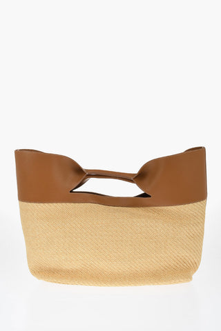Leather and Raffia THE BOW Maxi Tote Bag