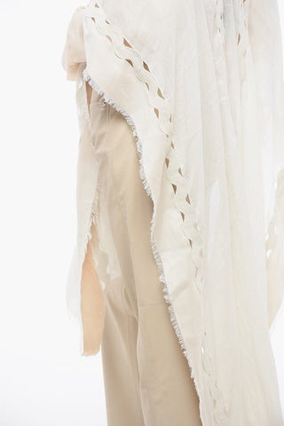 Poncho RUANA In Cotone e Lino con Dettagli Cut-Out