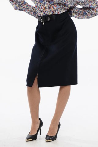 Angora Blend Longuette with Leather Belt