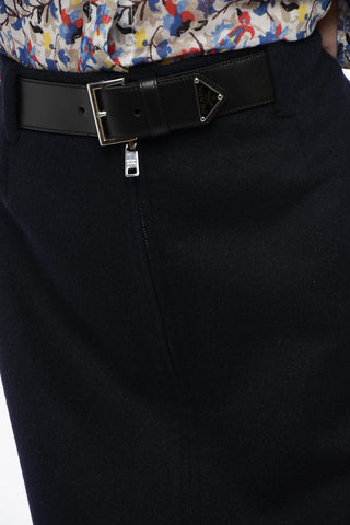 Angora Blend Longuette with Leather Belt