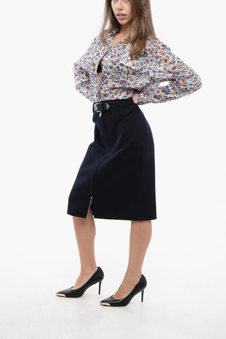 Angora Blend Longuette with Leather Belt
