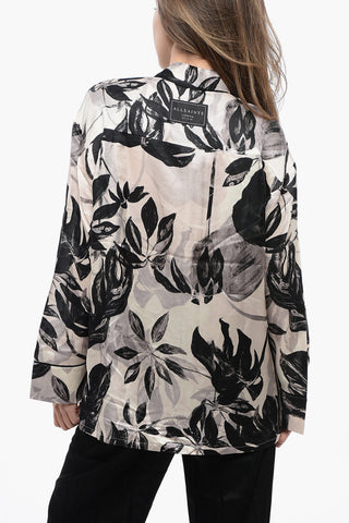 Plant Motif Satin SOFI Blouse