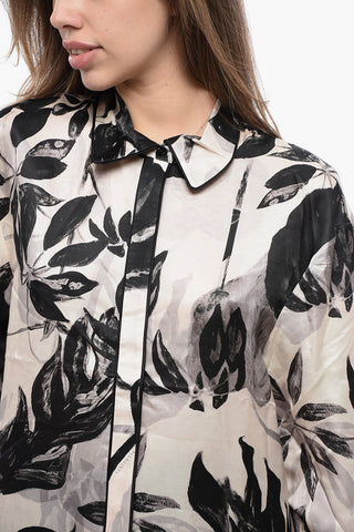 Plant Motif Satin SOFI Blouse