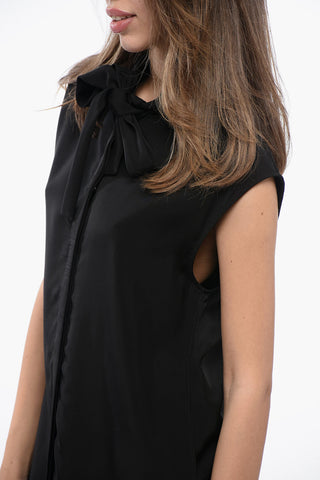 Sleeveless Shirt with Self-tie Detailing