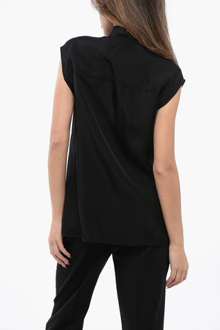 Sleeveless Shirt with Self-tie Detailing