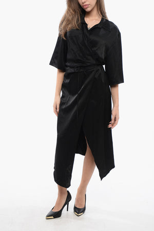 Satin Wrap Dress LAIS with Pocket