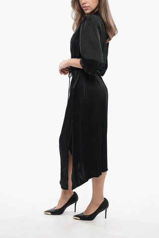 Wickelkleid LAIS aus Satin mit Tasche