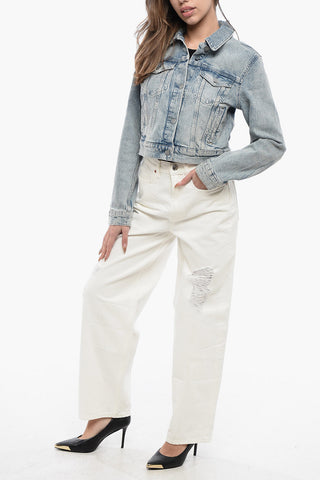 Giubbotto JUNO in Denim Crop con Doppio Taschino