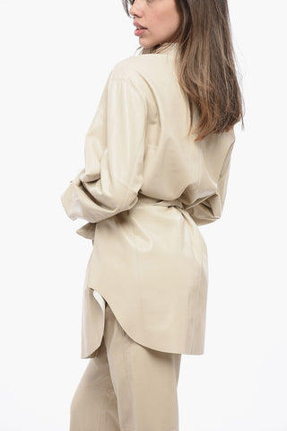 Vegan Leather Overshirt ARTHA with Belt