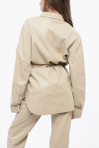 Vegan Leather Overshirt ARTHA with Belt
