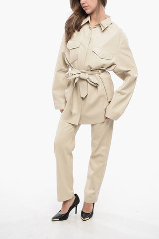 Vegan Leather Overshirt ARTHA with Belt