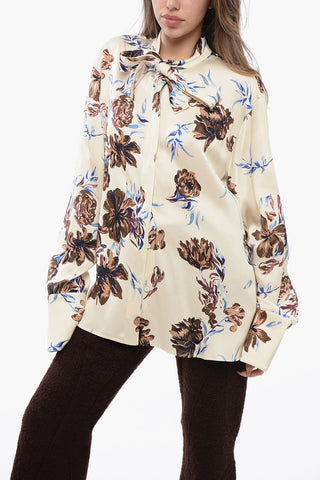 Florale Bluse mit Binddetail