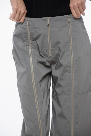 Pantaloni Crop Catarifrangenti con Dettaglio Zip