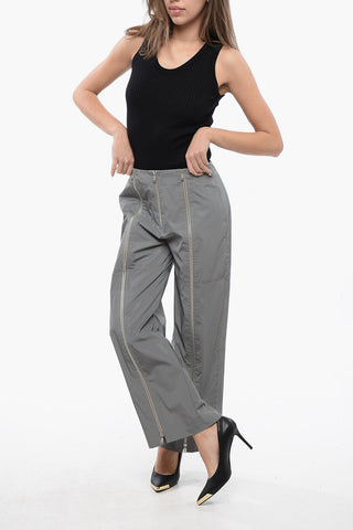 Pantaloni Crop Catarifrangenti con Dettaglio Zip